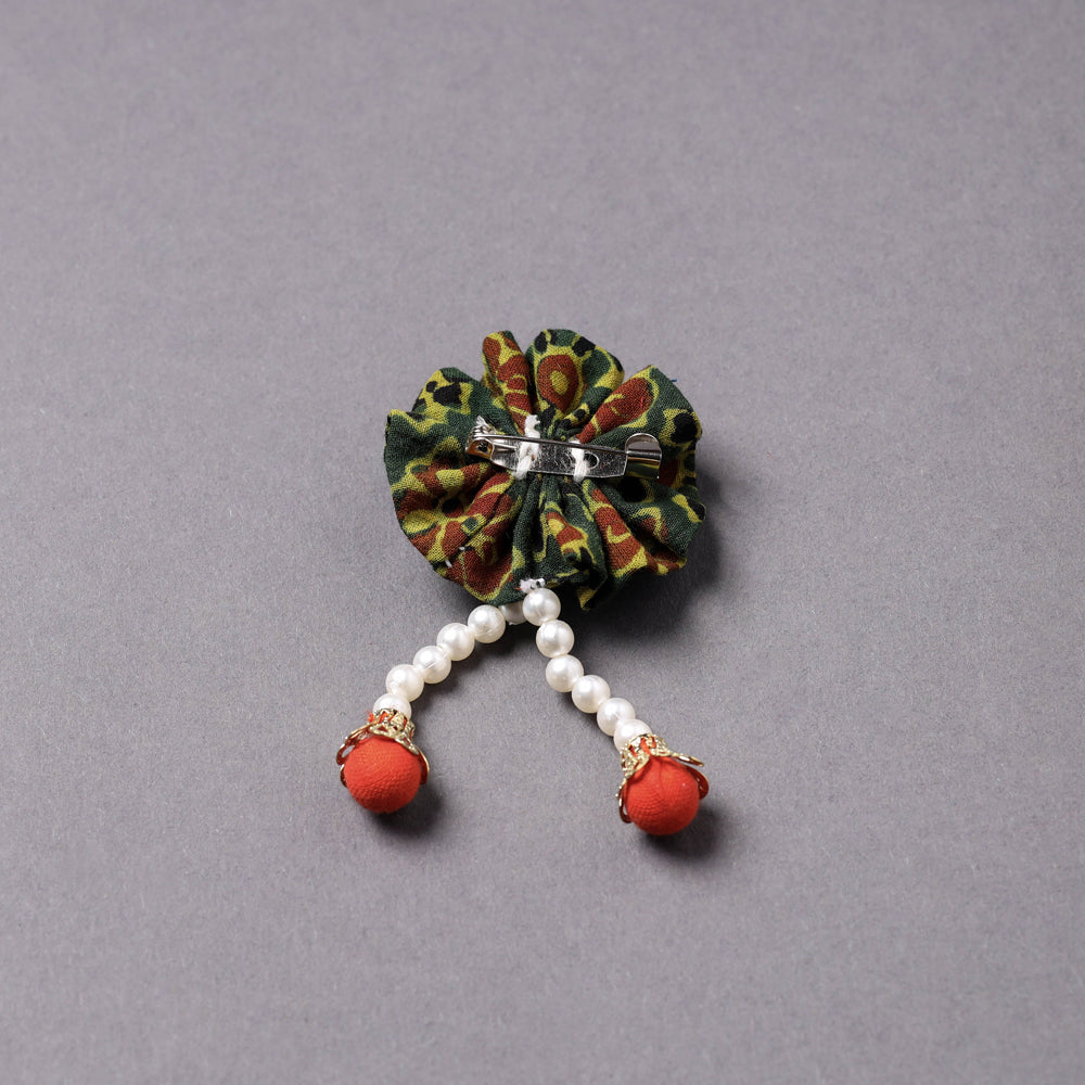 Handmade Beadwork Flower Saree Pin