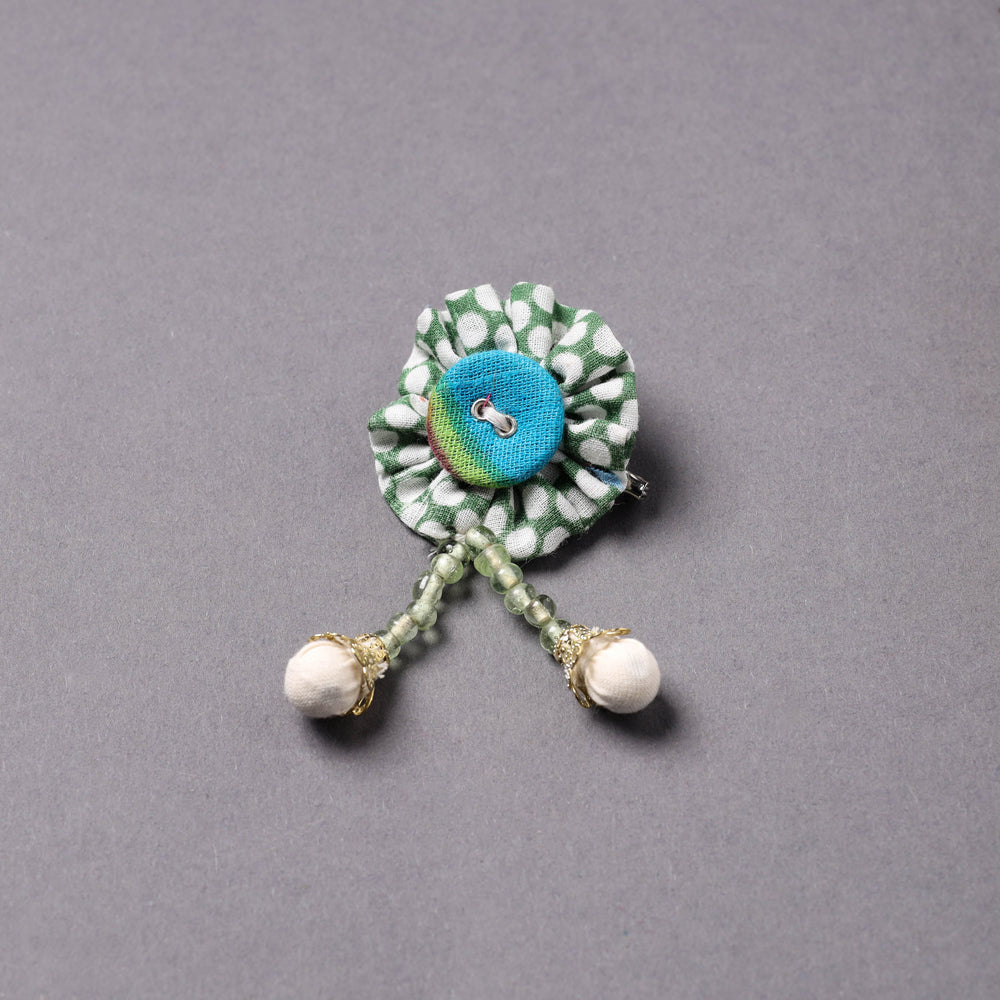 Handmade Beadwork Flower Saree Pin