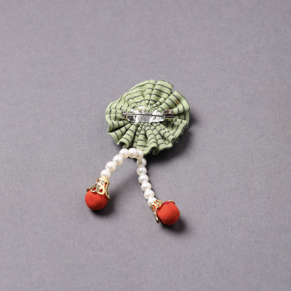 Handmade Beadwork Flower Saree Pin