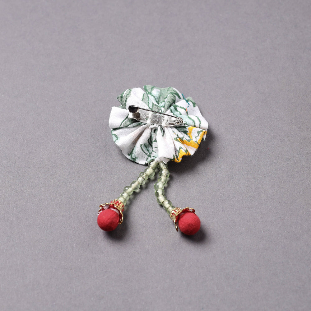 Handmade Beadwork Flower Saree Pin