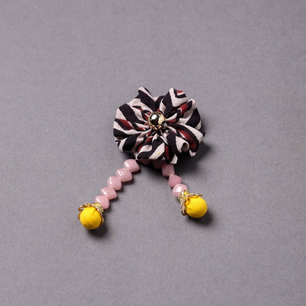 Handmade Beadwork Flower Saree Pin