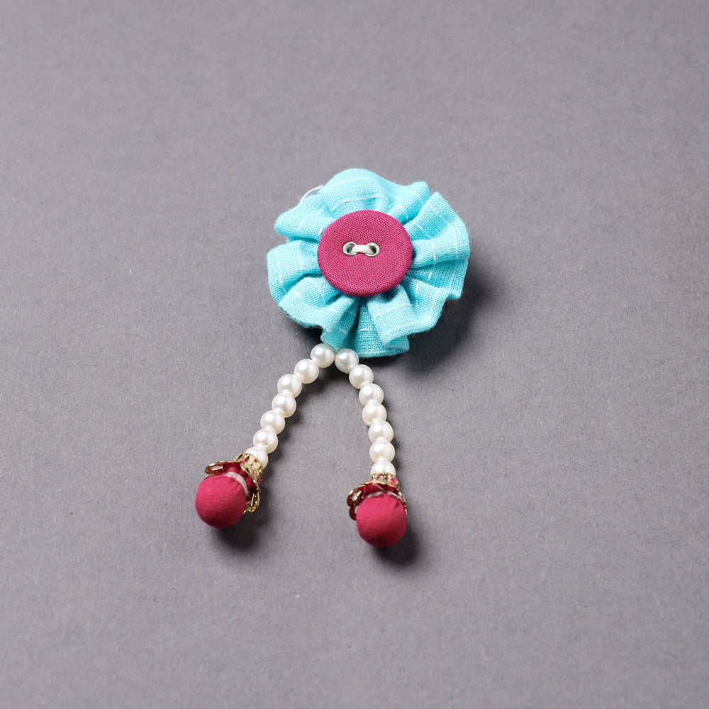 Handmade Beadwork Flower Saree Pin