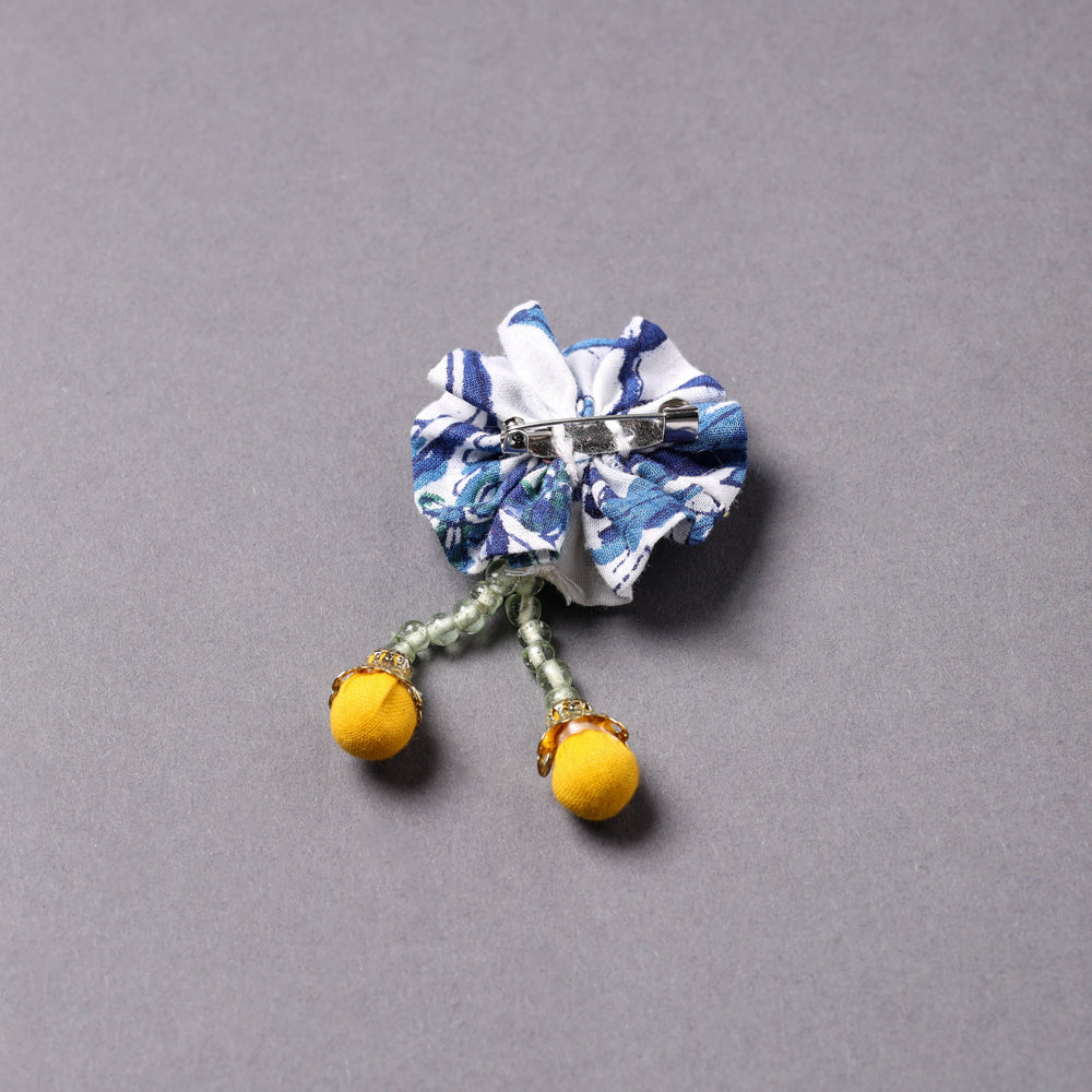 Handmade Beadwork Flower Saree Pin