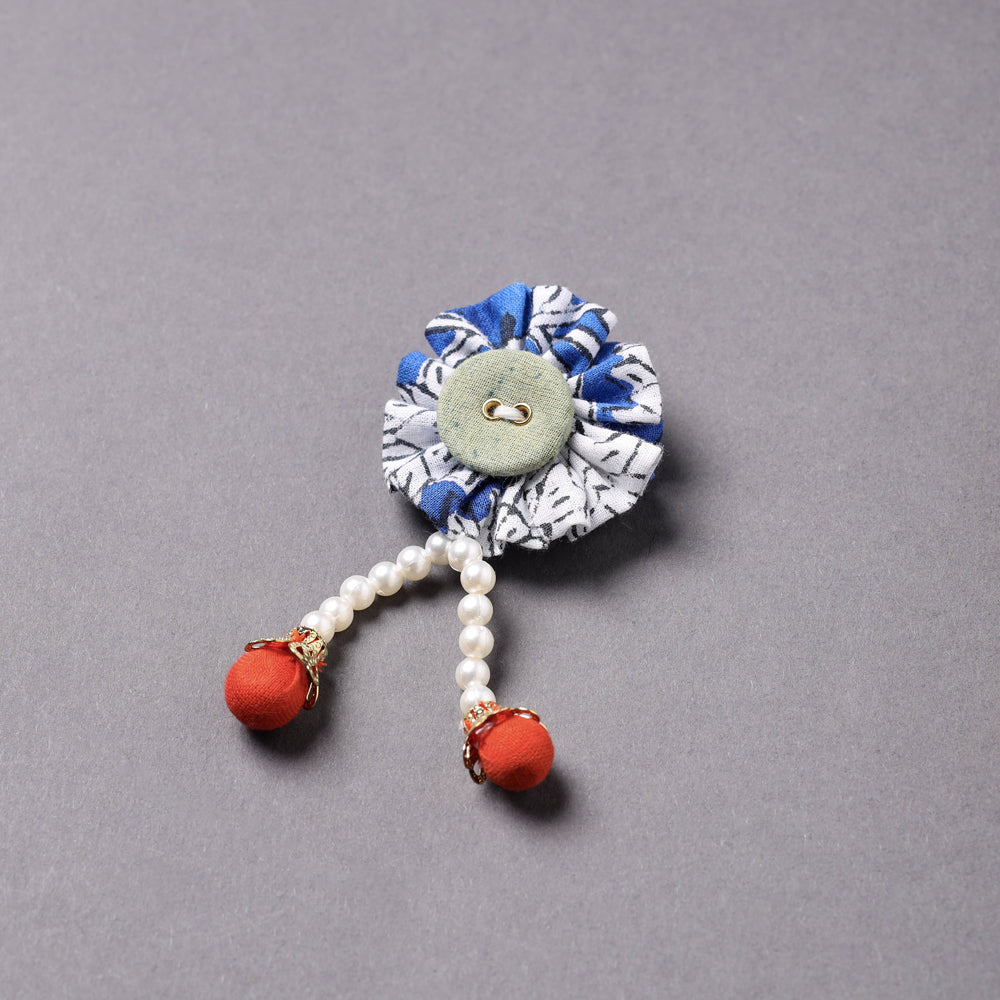 Handmade Beadwork Flower Saree Pin