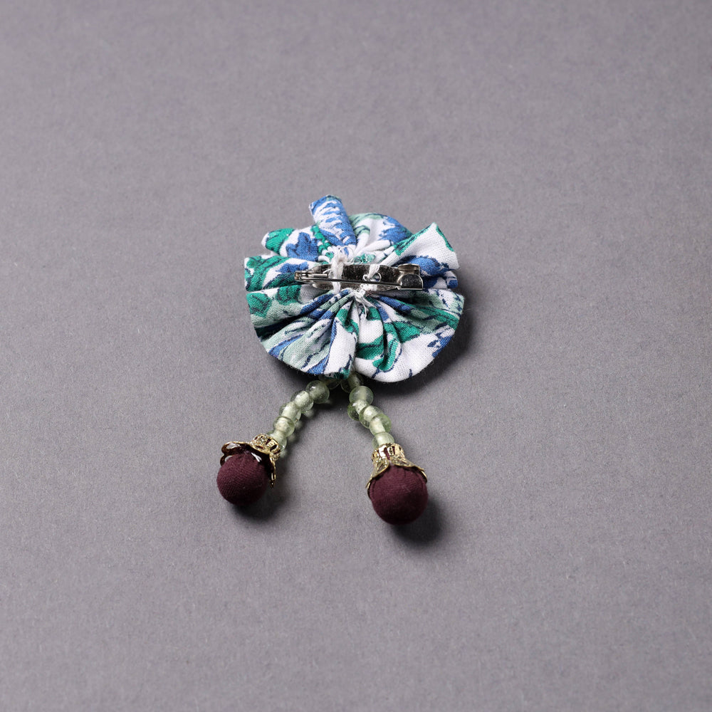 Handmade Beadwork Flower Saree Pin