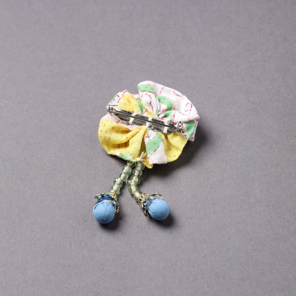 Handmade Beadwork Flower Saree Pin