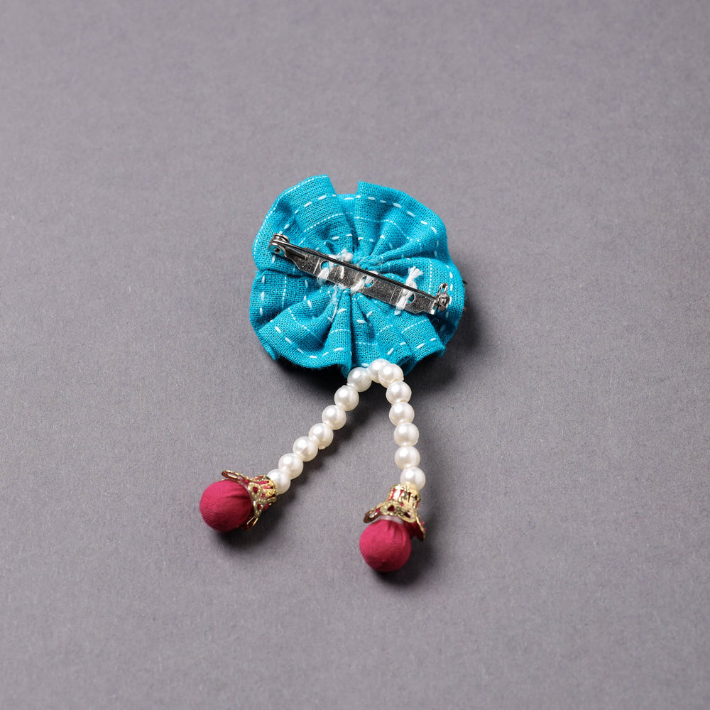 Handmade Beadwork Flower Saree Pin