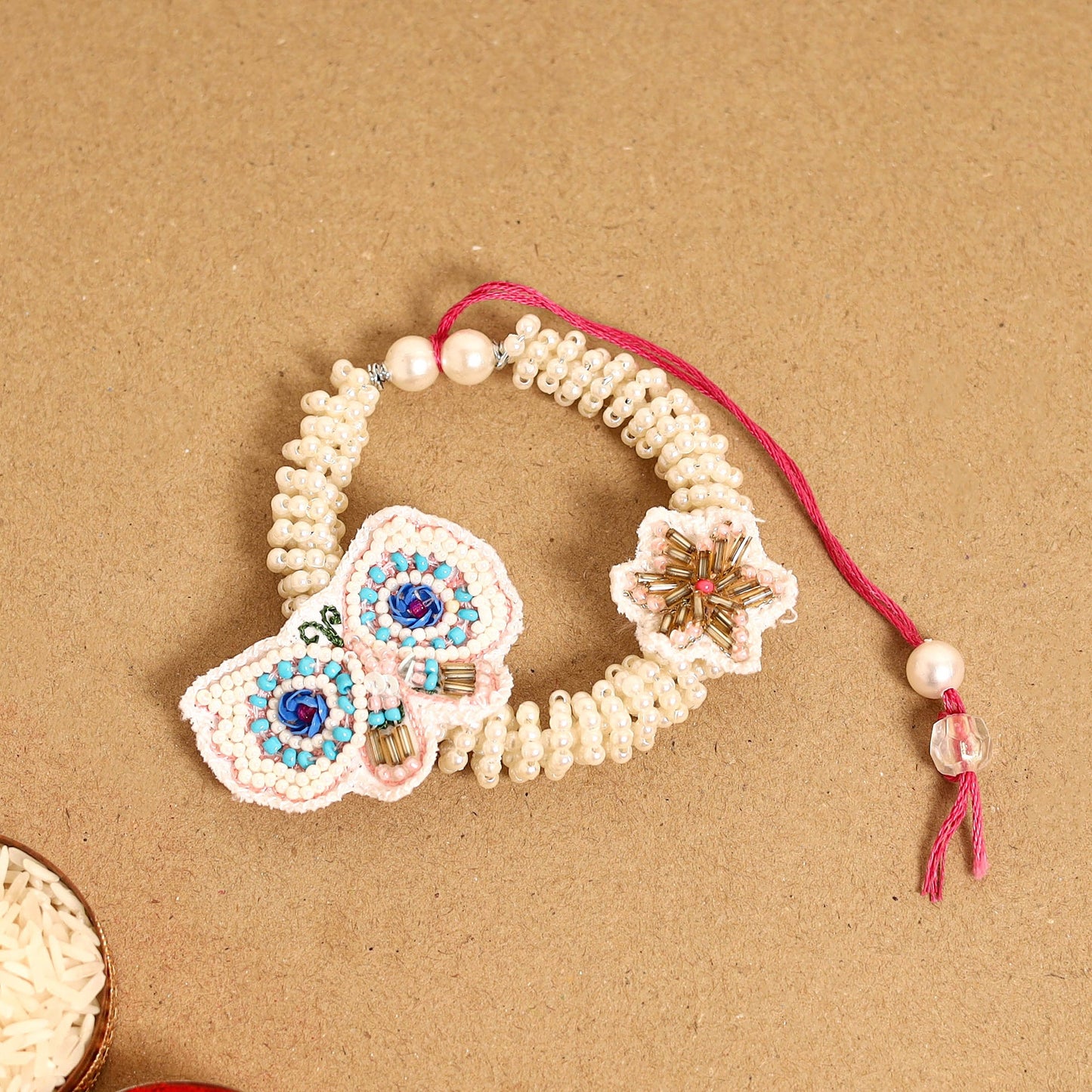 Handmade Beadwork Lumba Rakhi By Jugni
