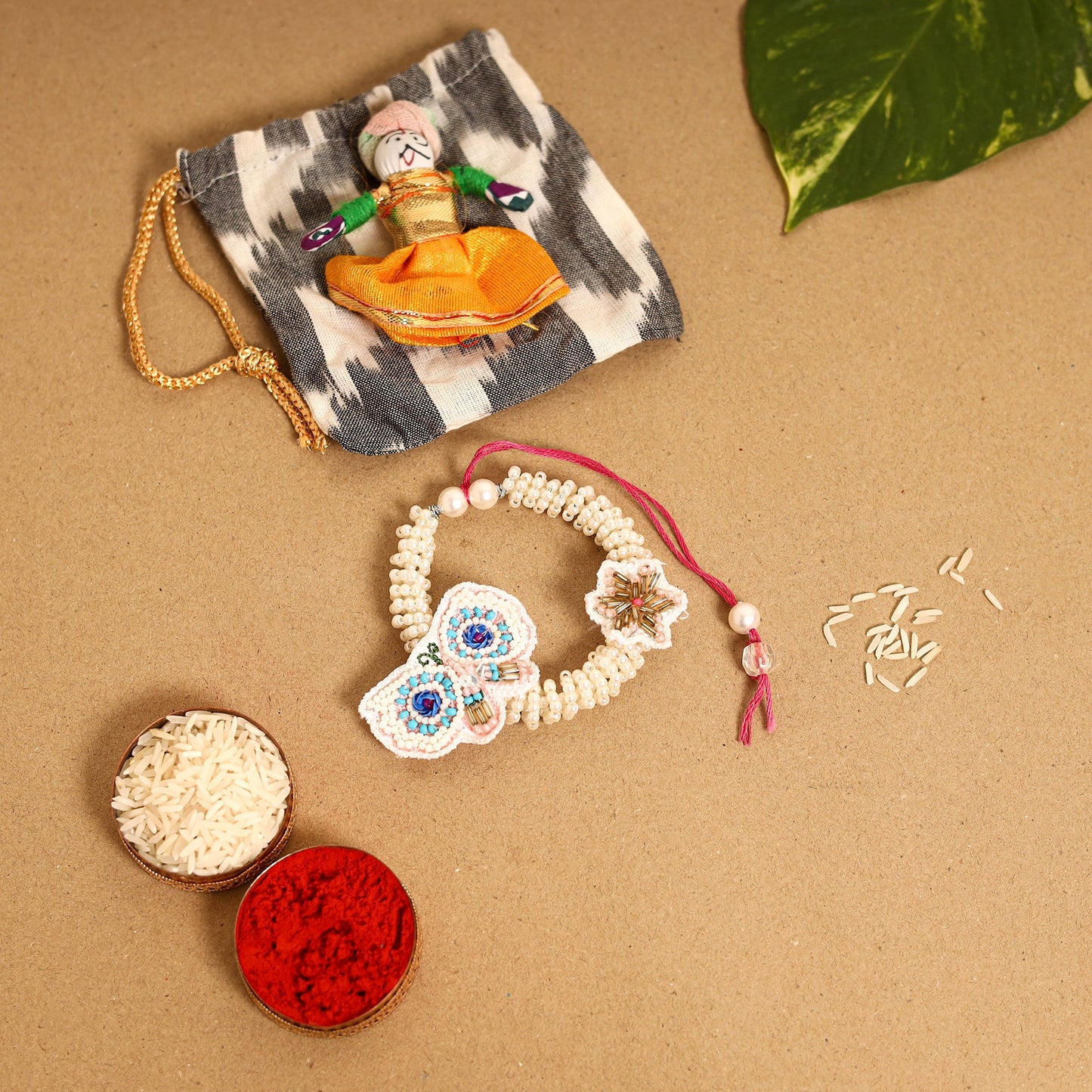Handmade Beadwork Lumba Rakhi By Jugni
