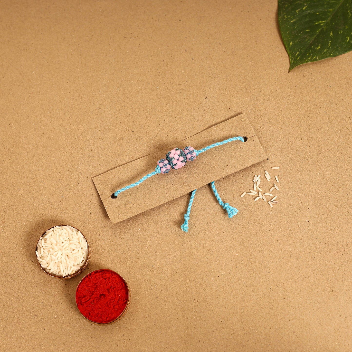 Handmade Beadwork Tutti Frutti Rakhi & Lumba Set