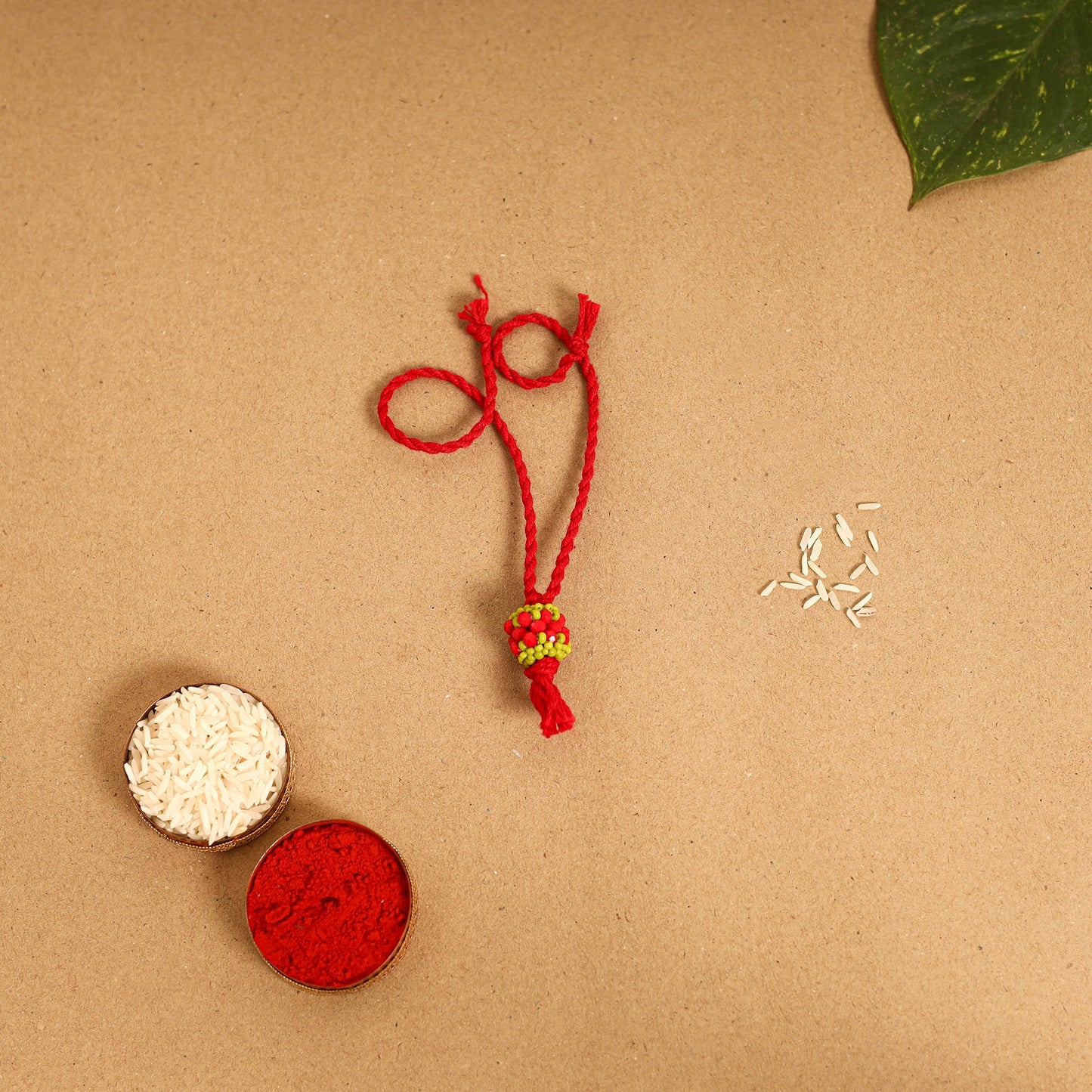 Handmade Beadwork Tutti Frutti Rakhi & Lumba Set