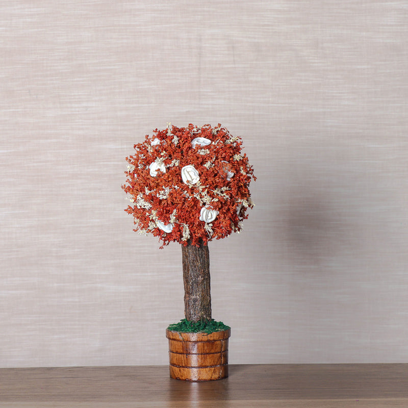 Handmade Bonsai Tree With Sola Flower Arrangement on Wooden Base Online l iTokri.com