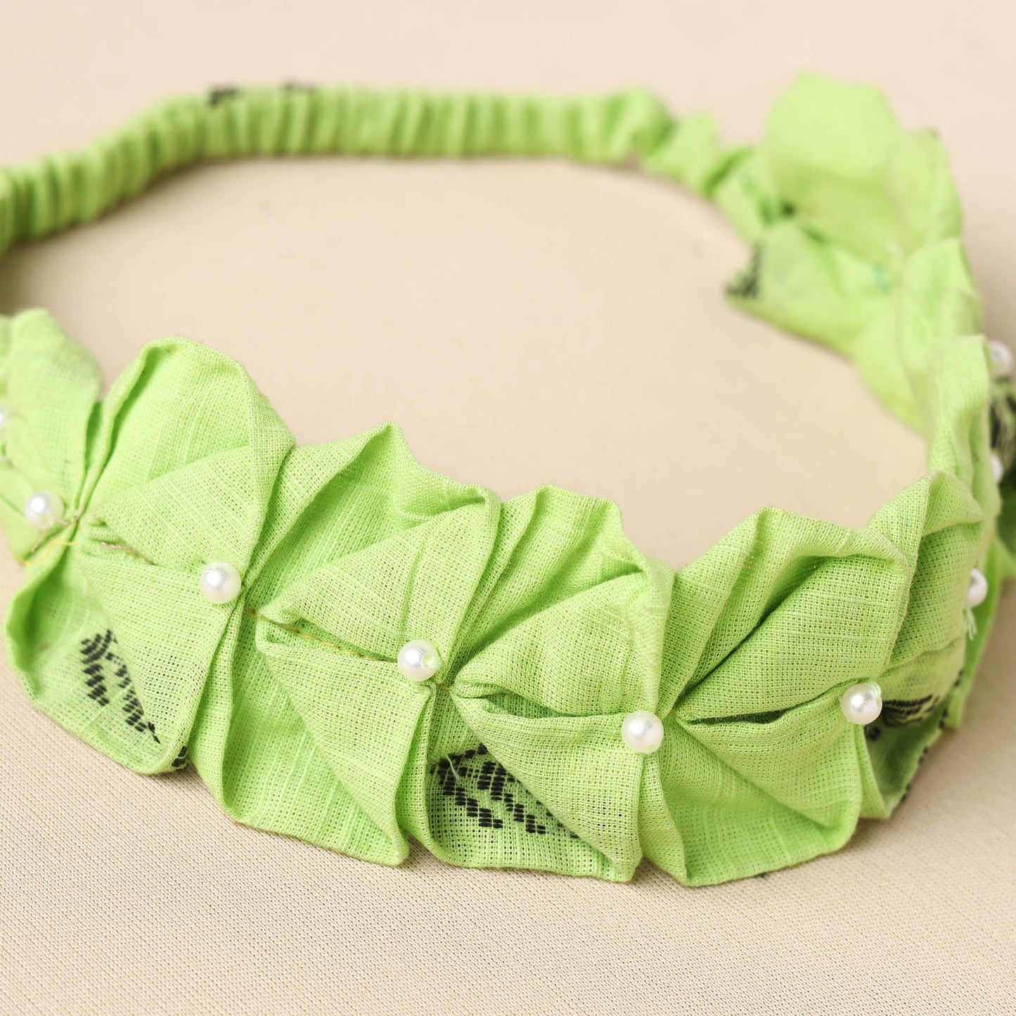 Handmade Cotton Elastic Pearl Headband