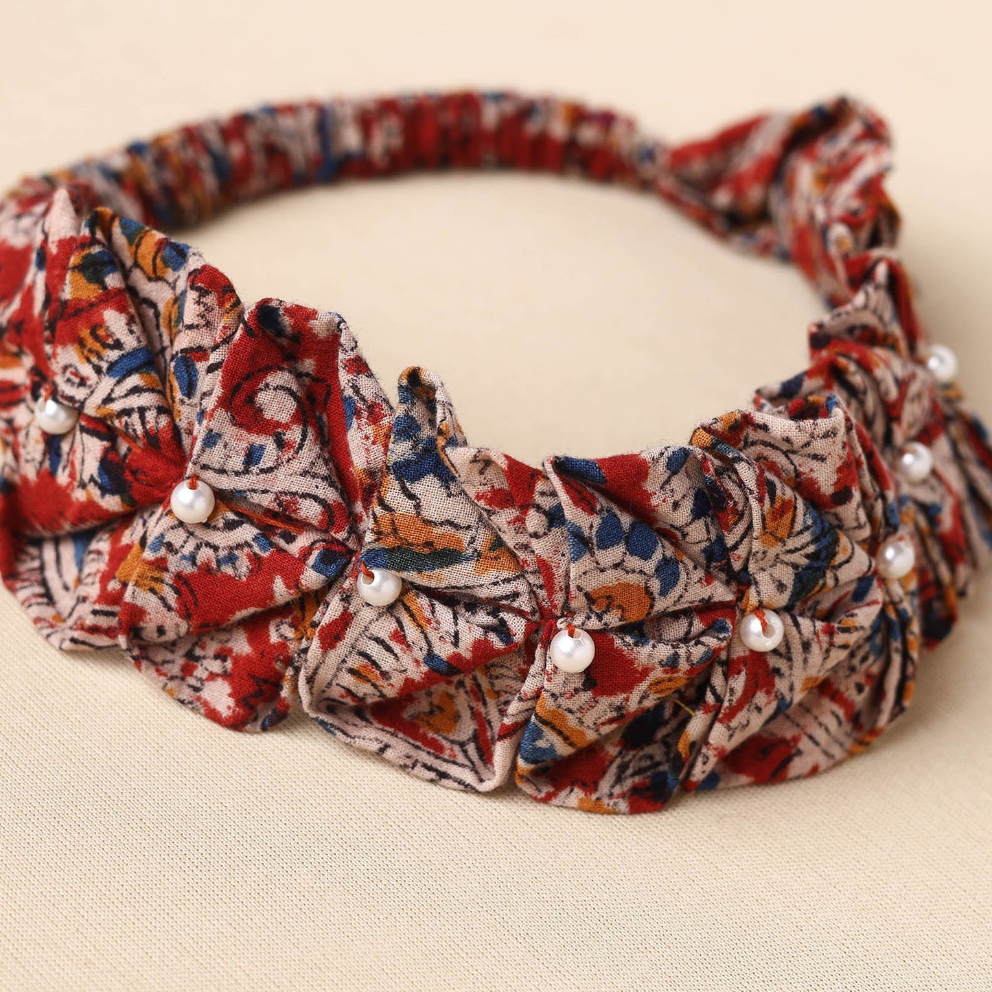 Handmade Cotton Elastic Pearl Headband