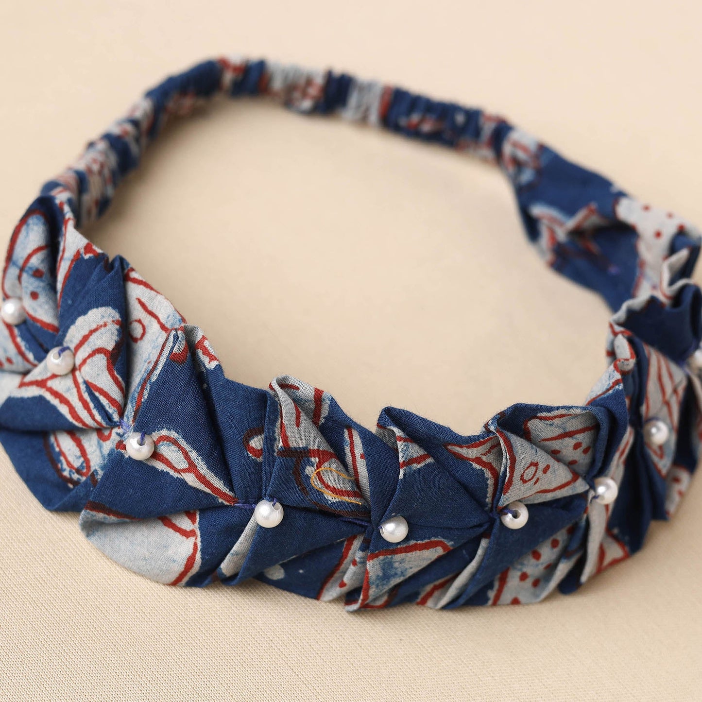 Handmade Cotton Elastic Pearl Headband