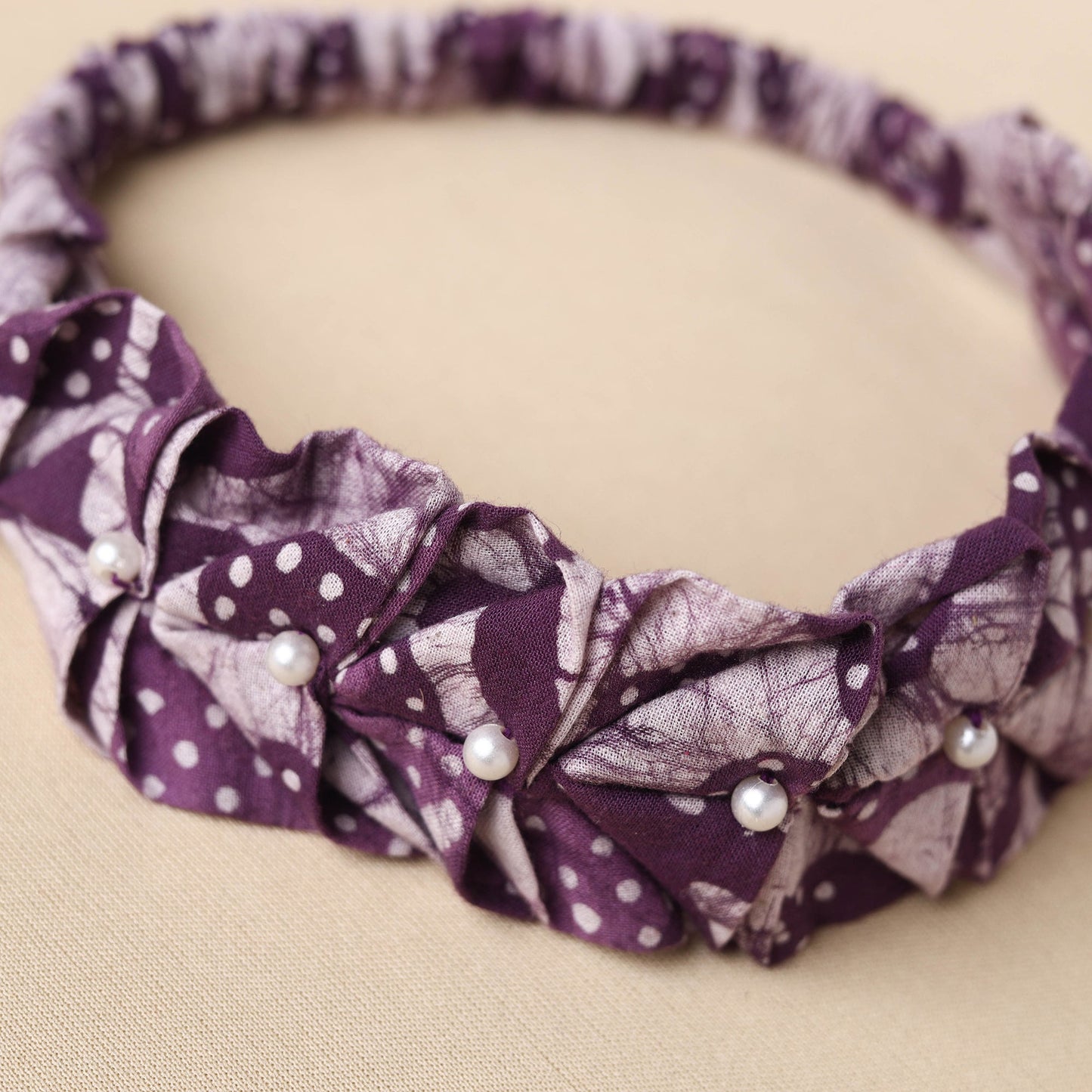 Handmade Cotton Elastic Pearl Headband