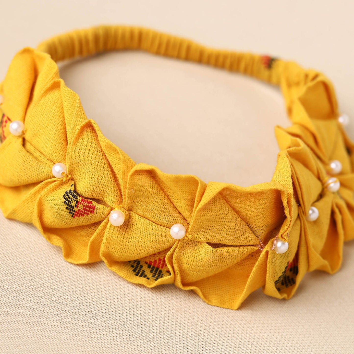 Handmade Cotton Elastic Pearl Headband