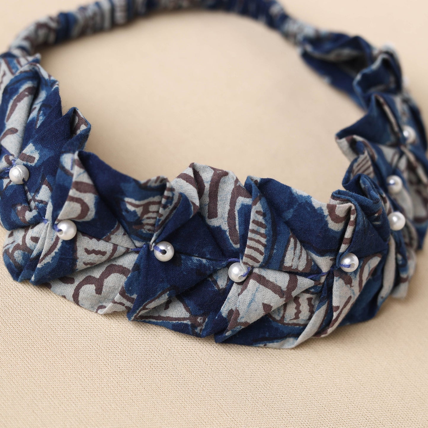 Handmade Cotton Elastic Pearl Headband