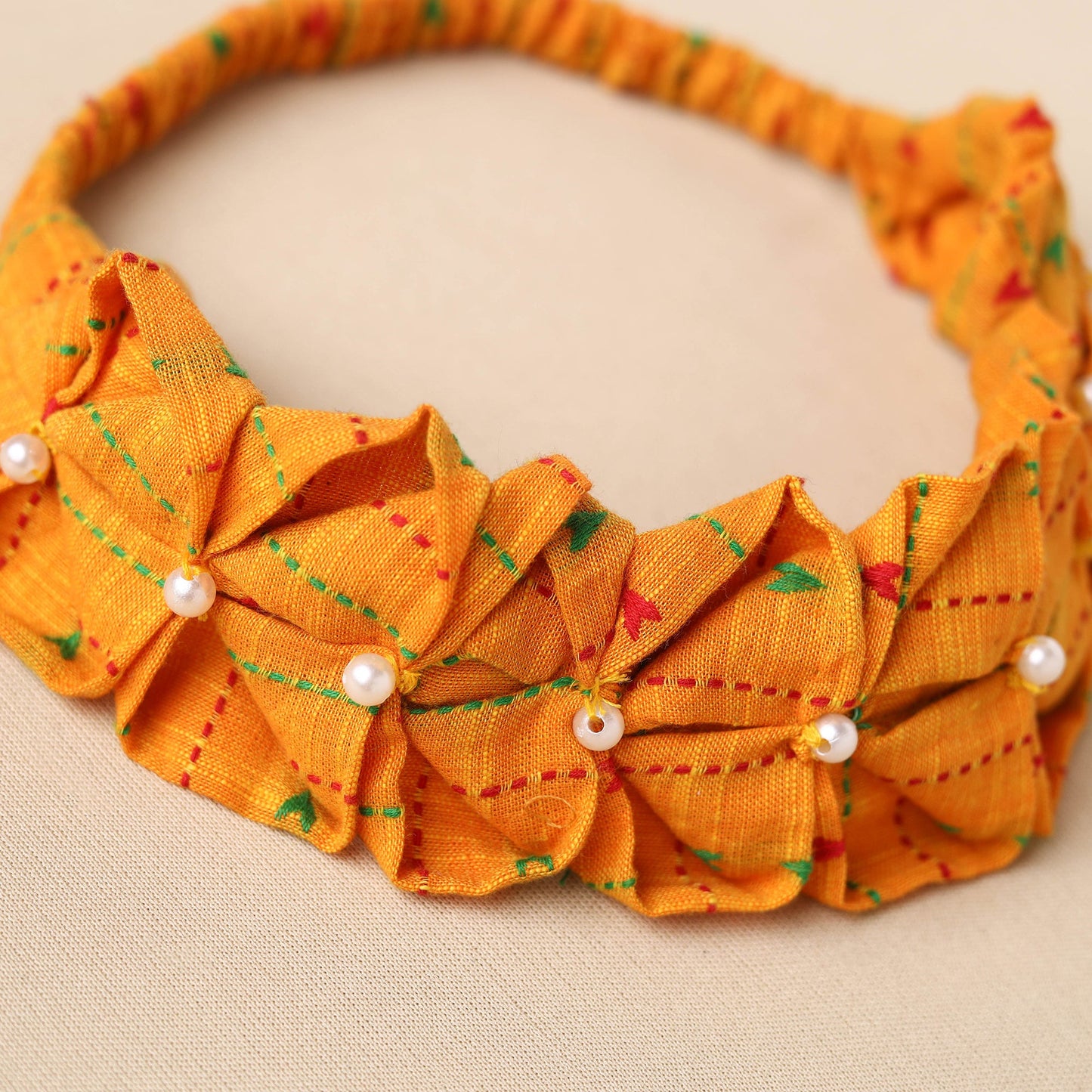 Handmade Cotton Elastic Pearl Headband