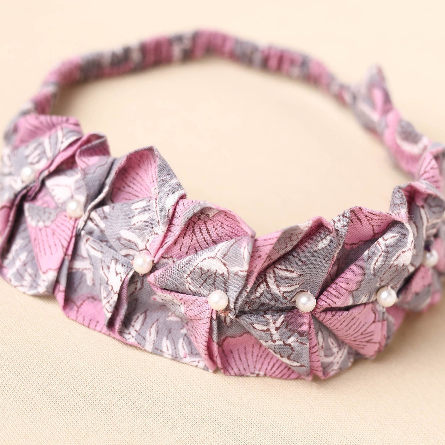Handmade Cotton Elastic Pearl Headband