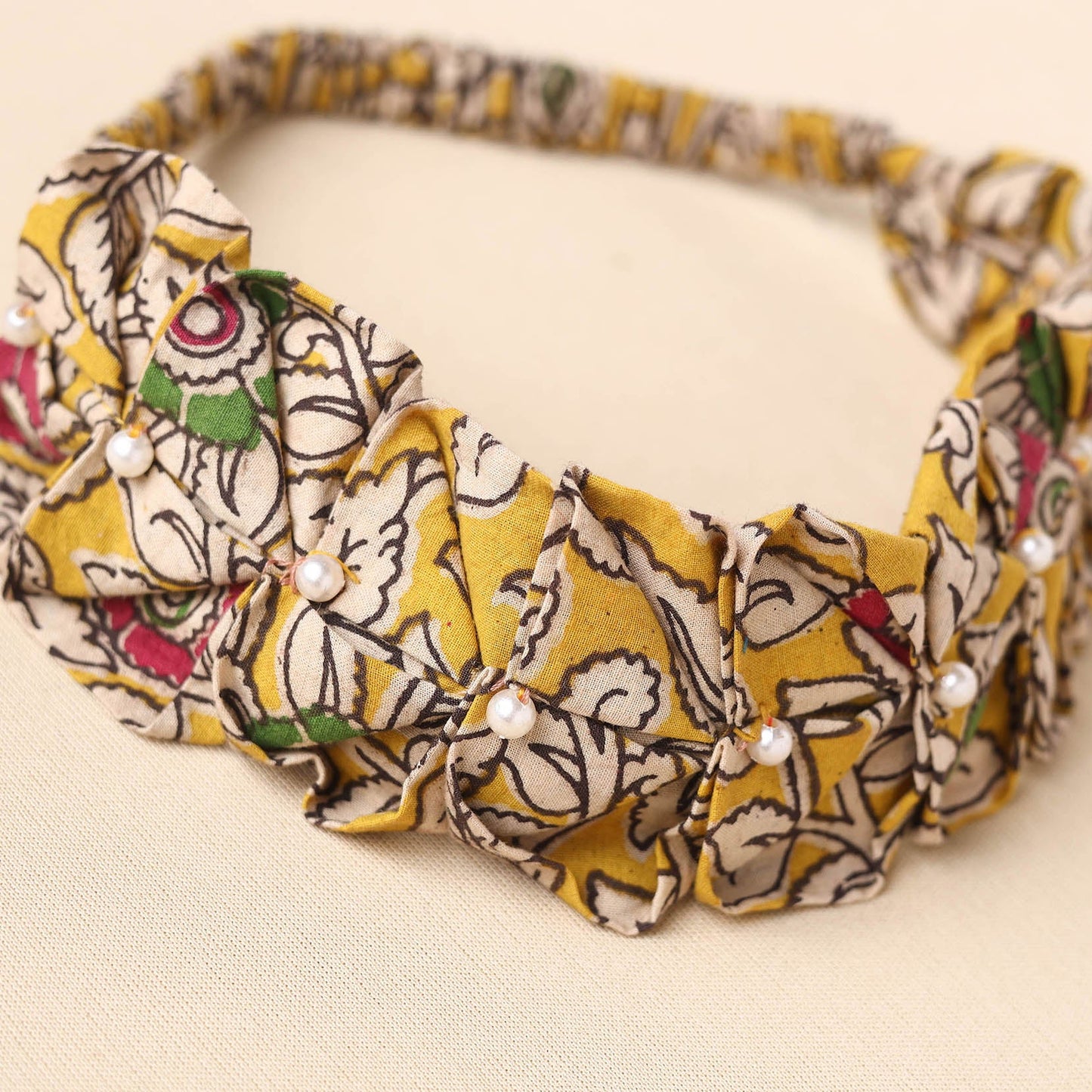 Handmade Cotton Elastic Pearl Headband