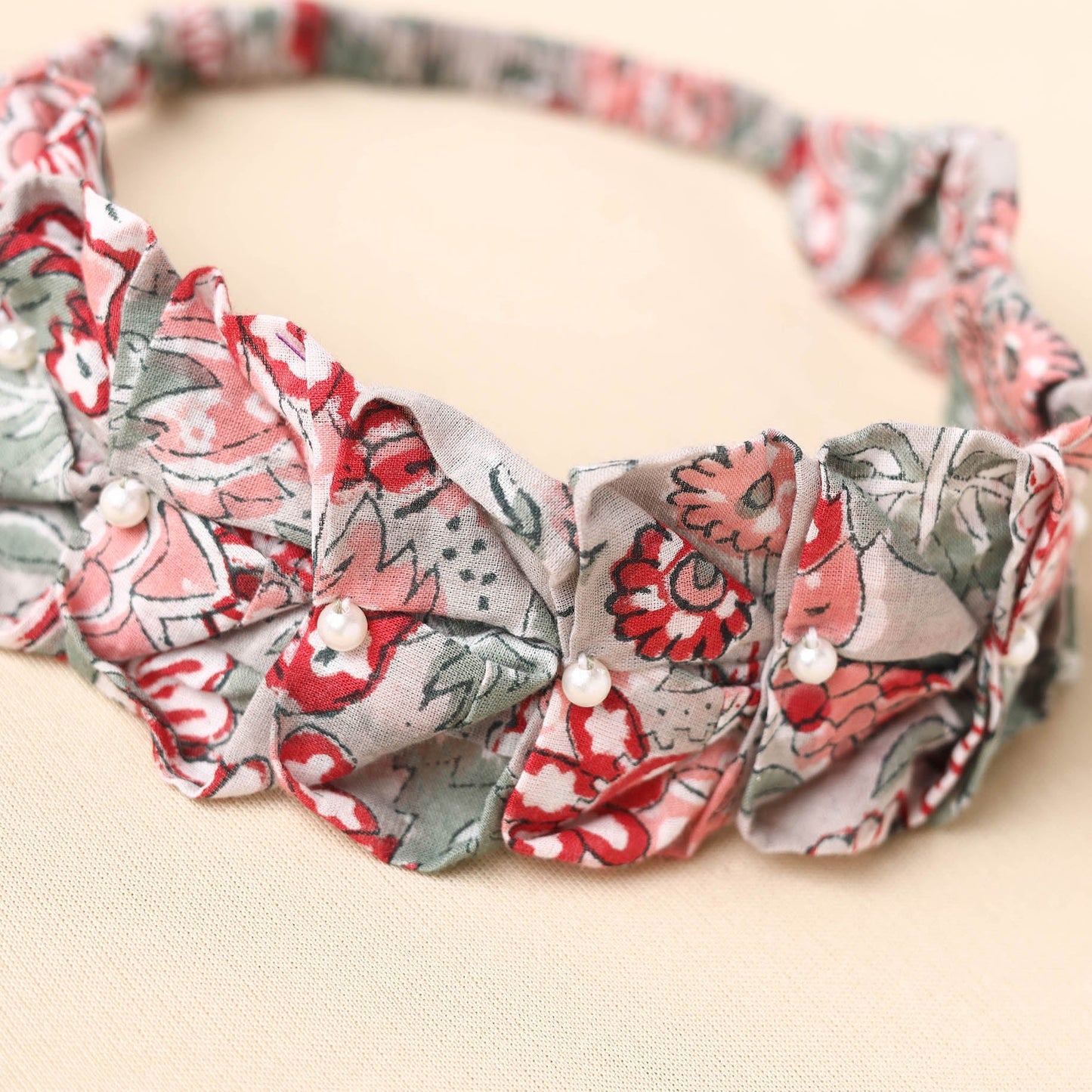 Handmade Cotton Elastic Pearl Headband