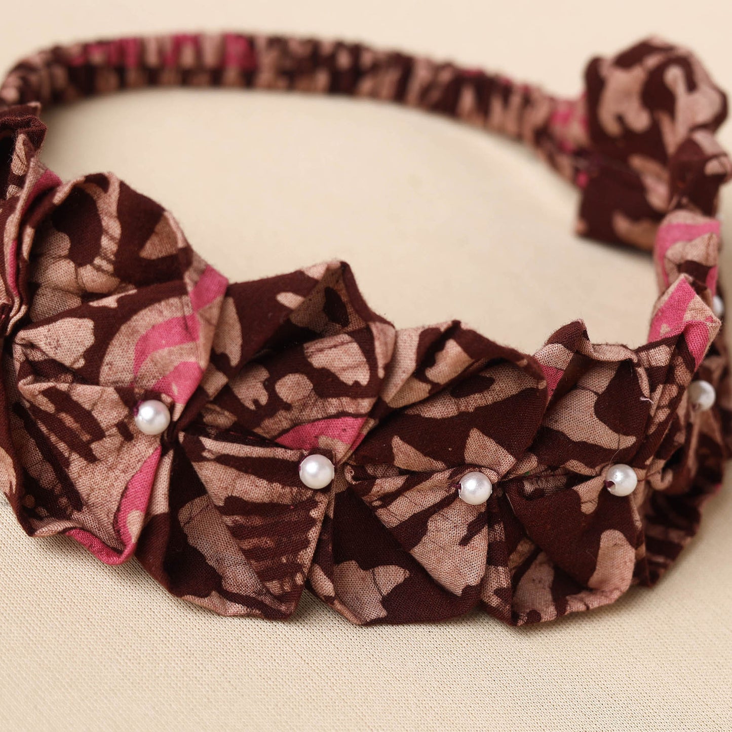 Handmade Cotton Elastic Pearl Headband