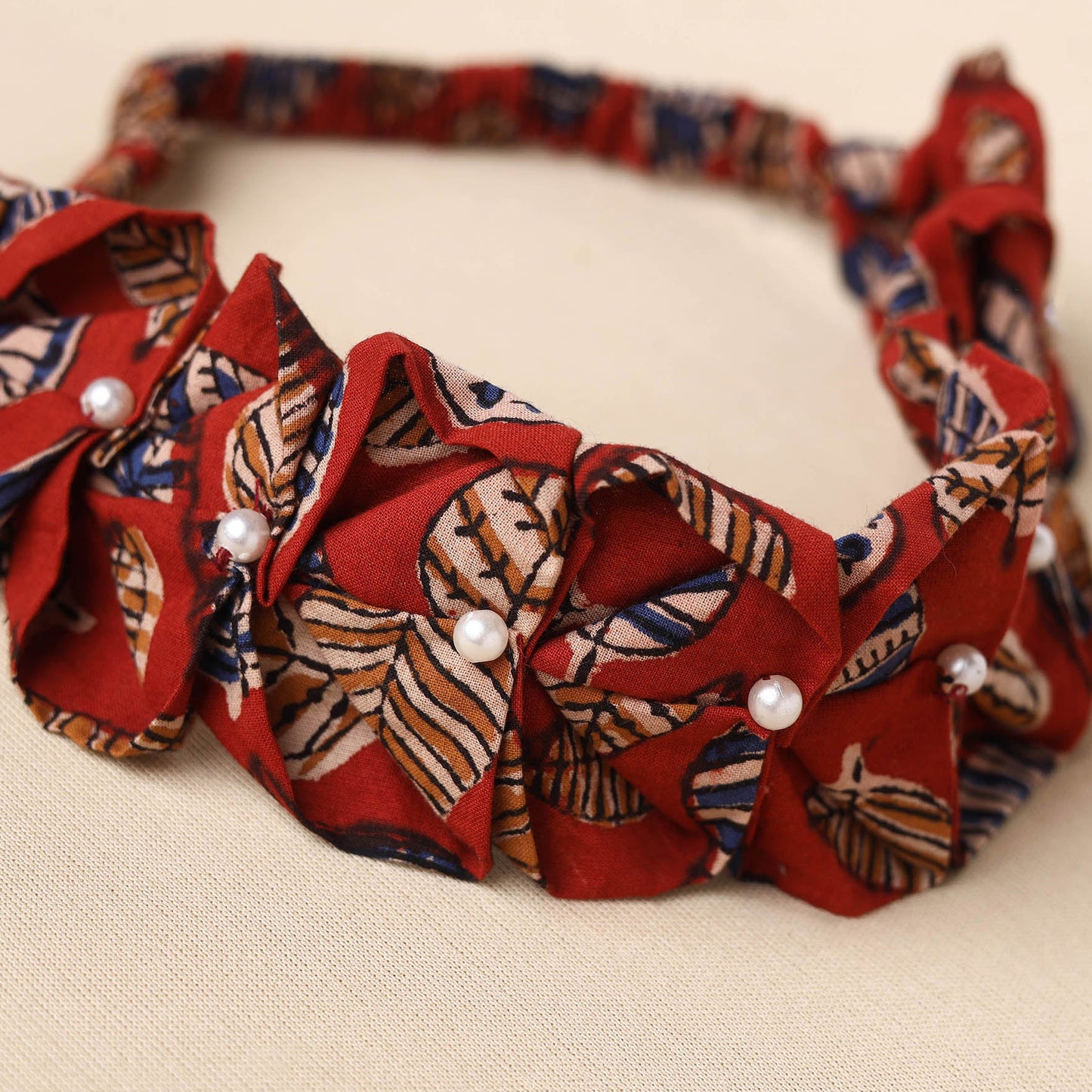 Handmade Cotton Elastic Pearl Headband
