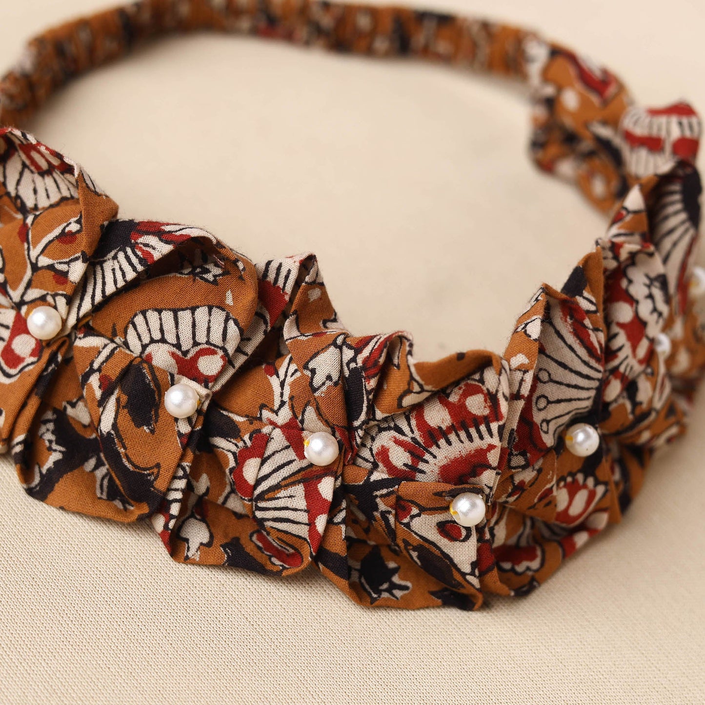 Handmade Cotton Elastic Pearl Headband