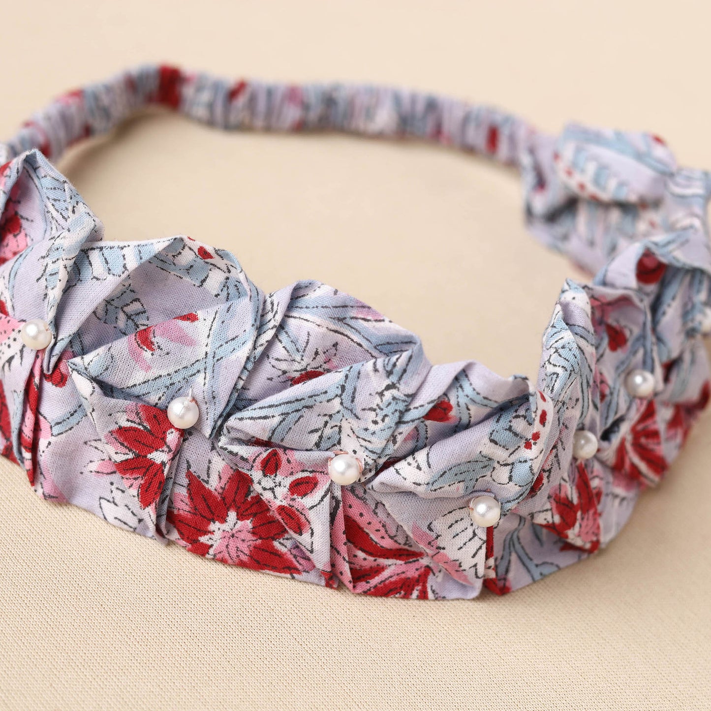 Handmade Cotton Elastic Pearl Headband