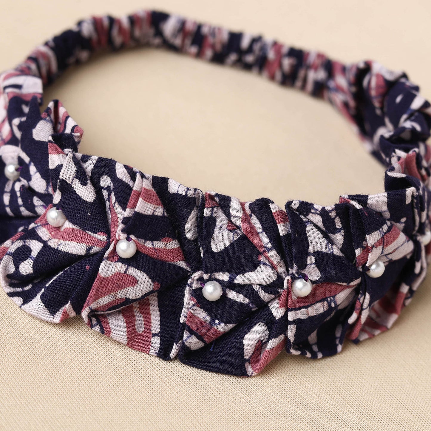 Handmade Cotton Elastic Pearl Headband