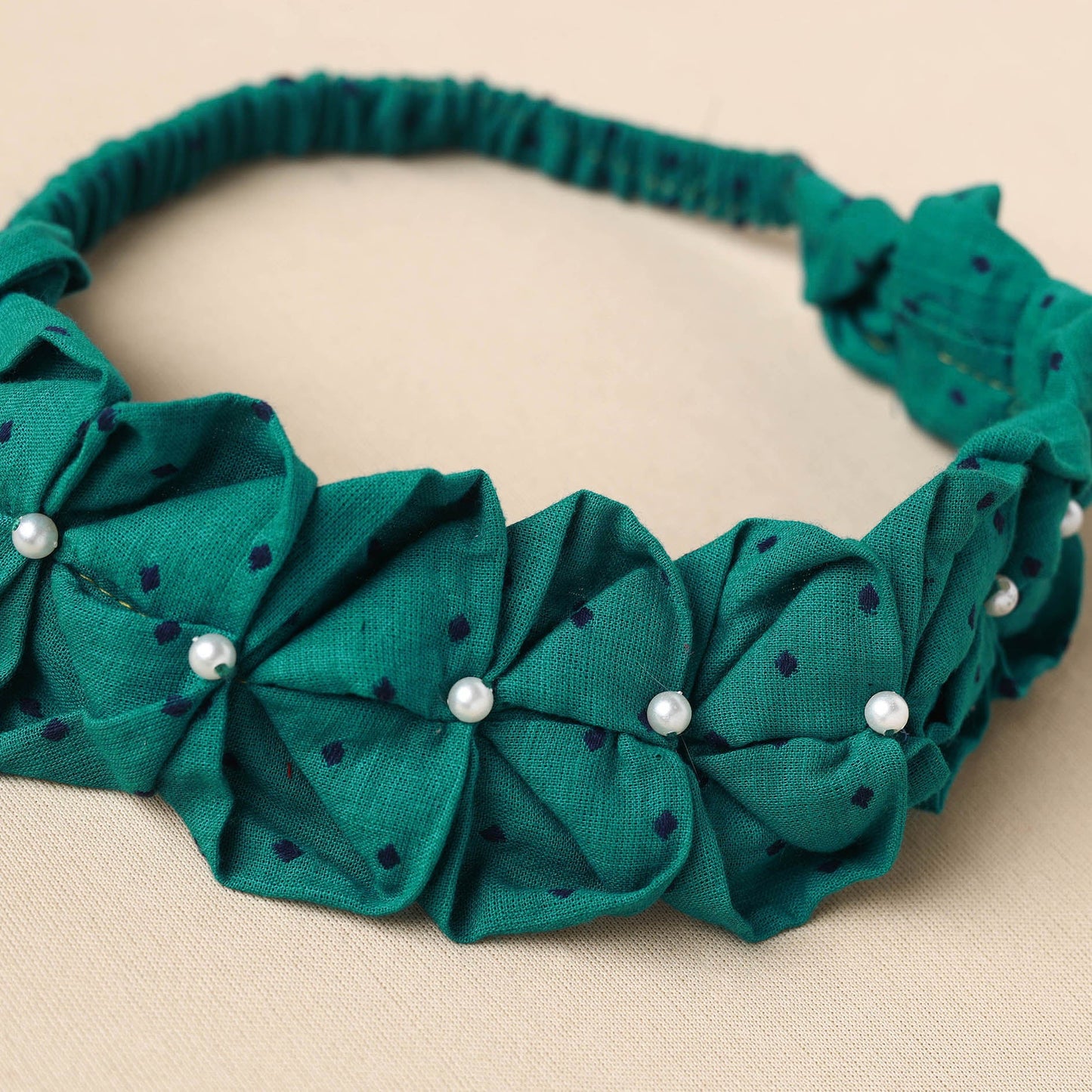 Handmade Cotton Elastic Pearl Headband