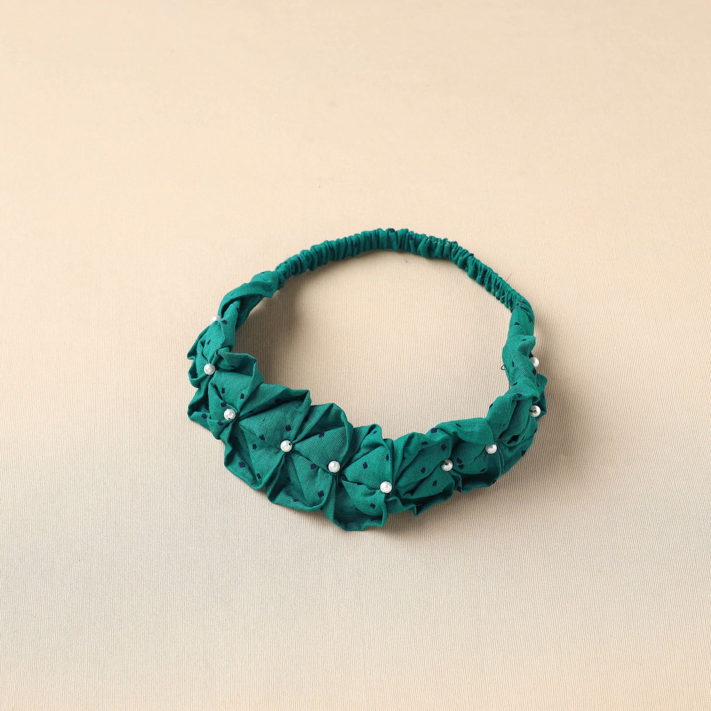 Handmade Cotton Elastic Pearl Headband