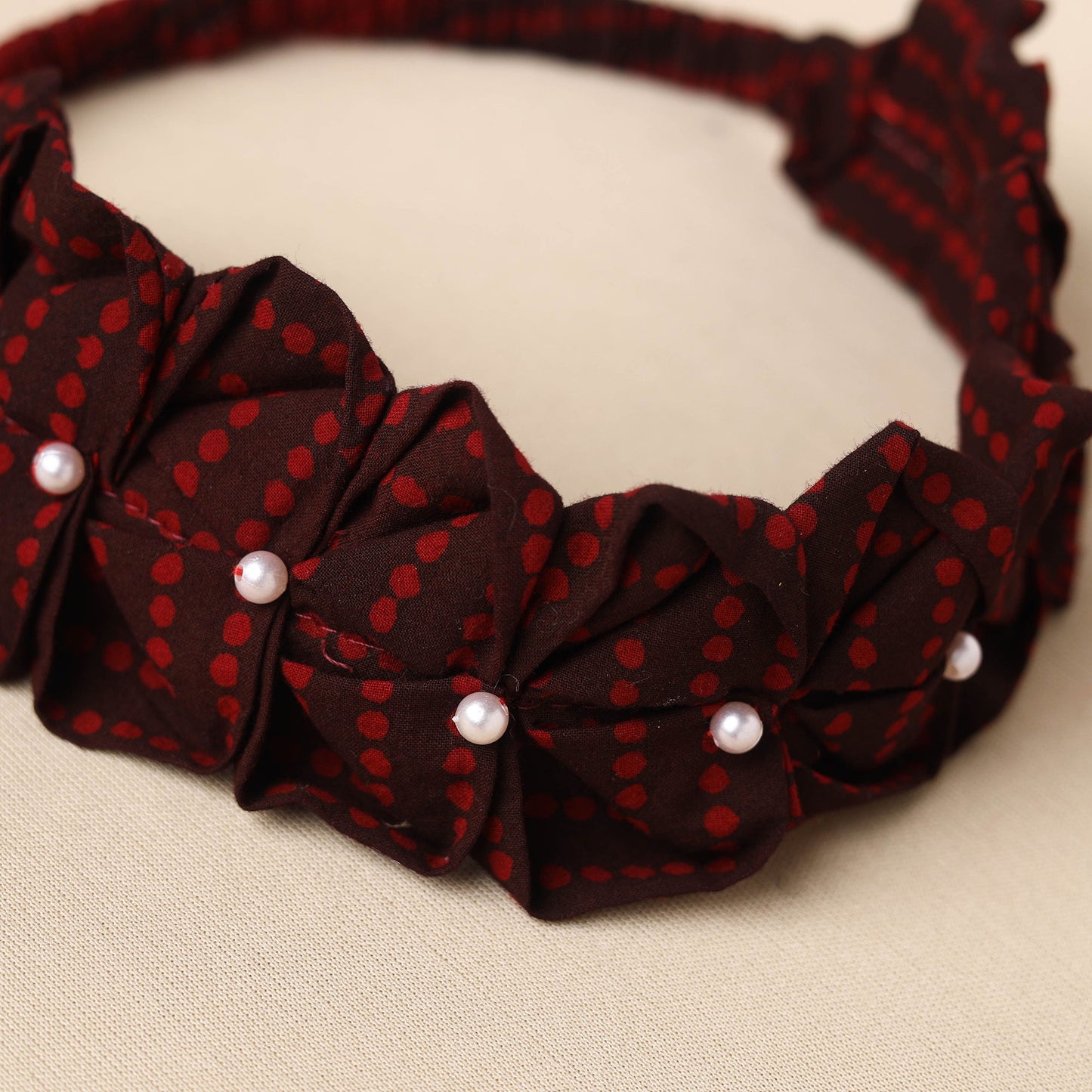 Handmade Cotton Elastic Pearl Headband