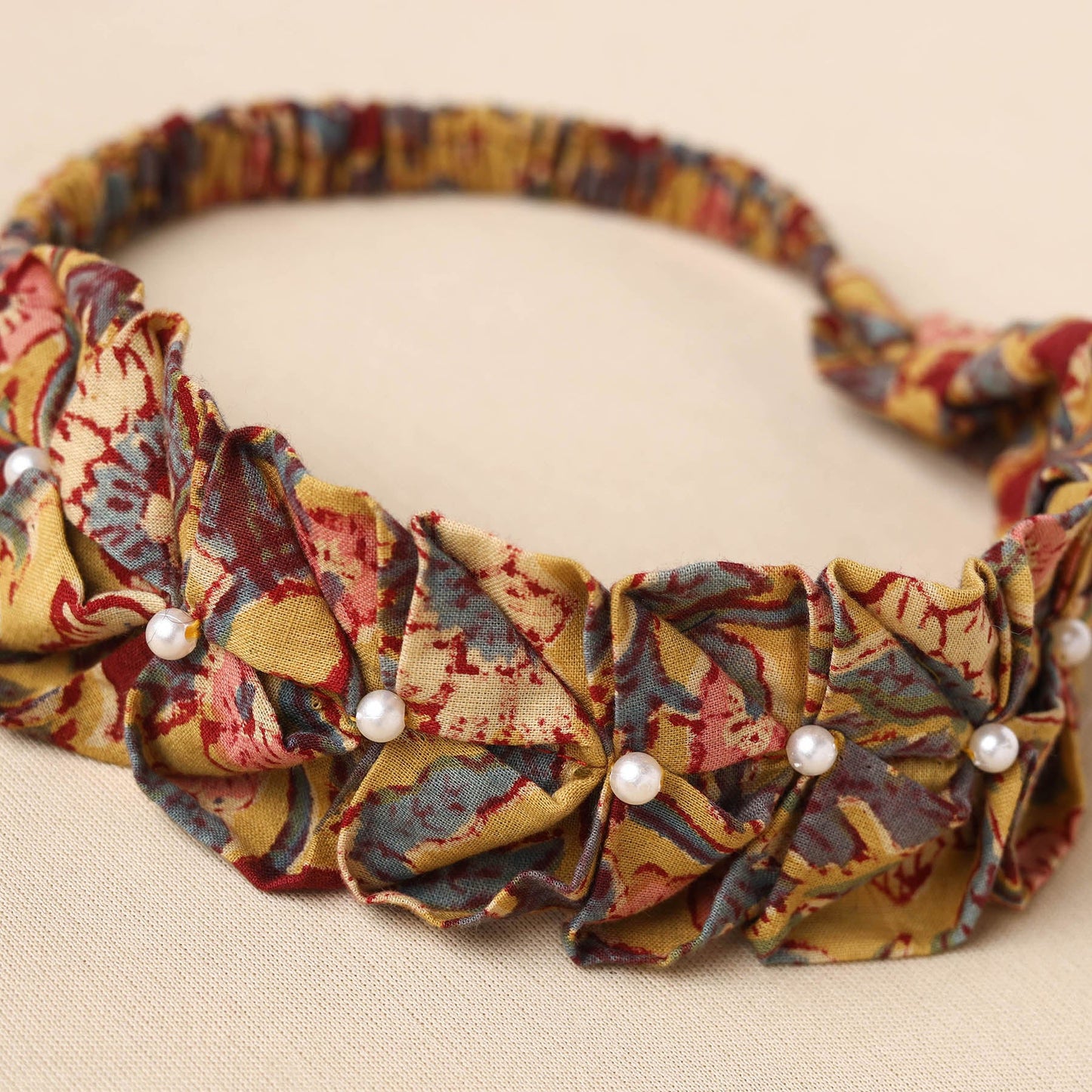 Handmade Cotton Elastic Pearl Headband