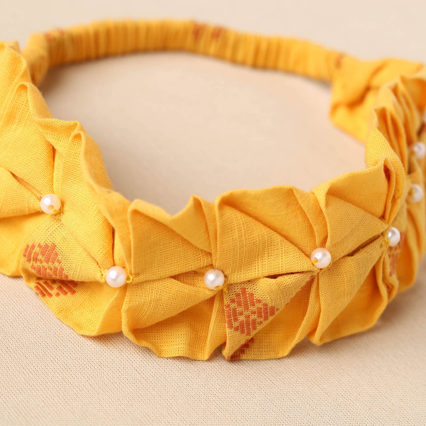 Handmade Cotton Elastic Pearl Headband