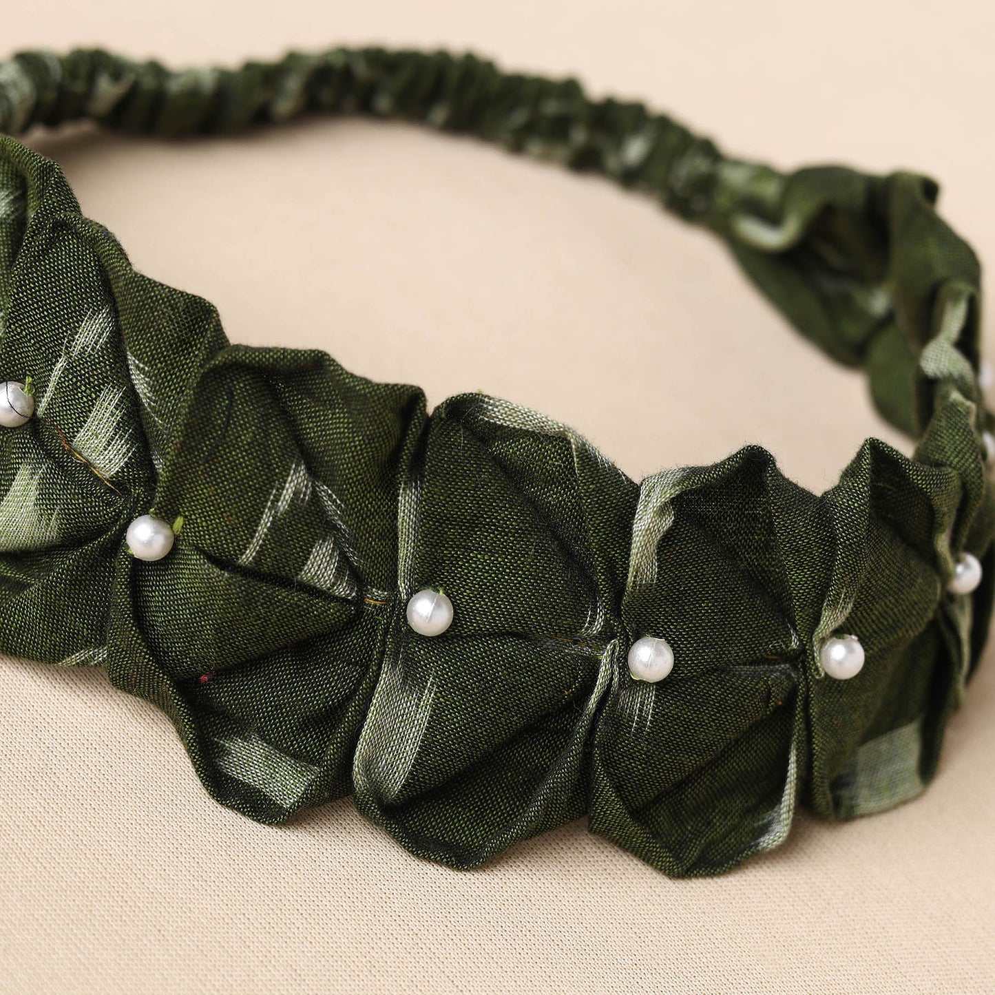 Handmade Cotton Elastic Pearl Headband