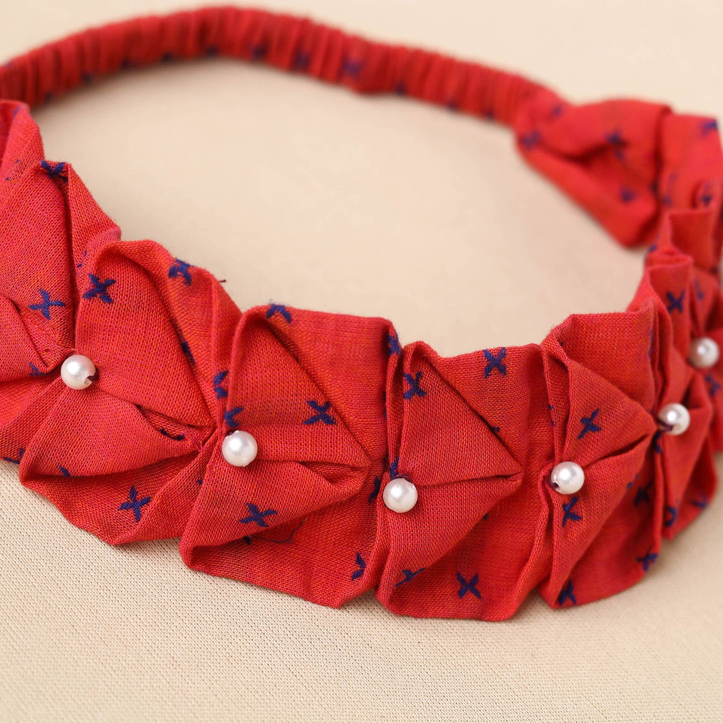 Handmade Cotton Elastic Pearl Headband