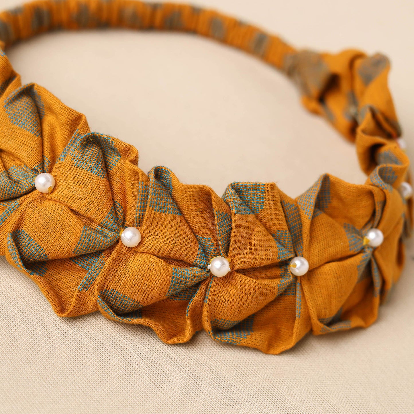 Handmade Cotton Elastic Pearl Headband