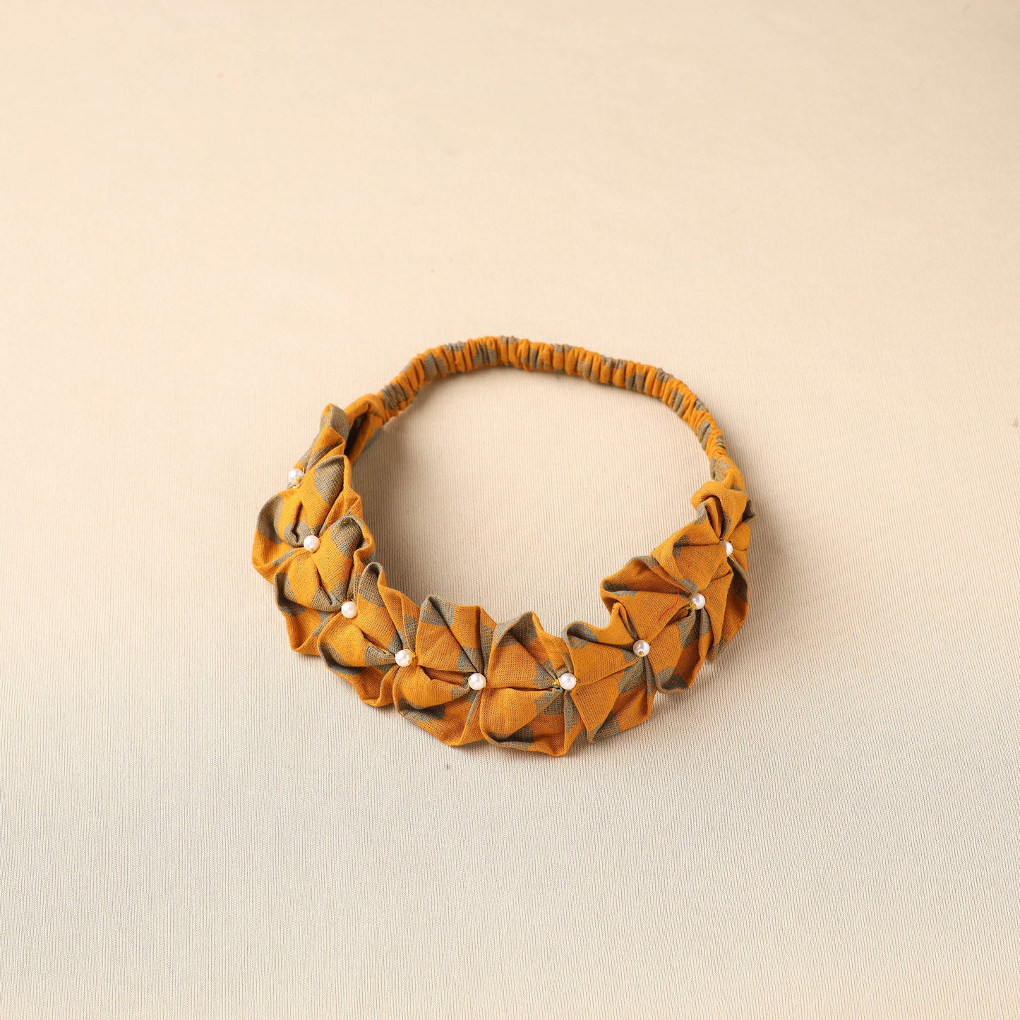 Handmade Cotton Elastic Pearl Headband