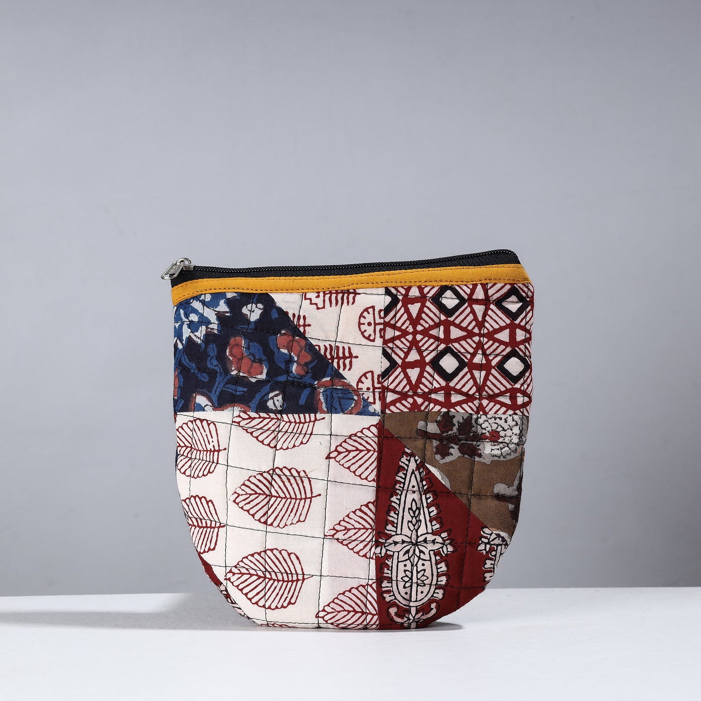 Handmade Cotton Fabric Quilted Patchwork Utility Pouch