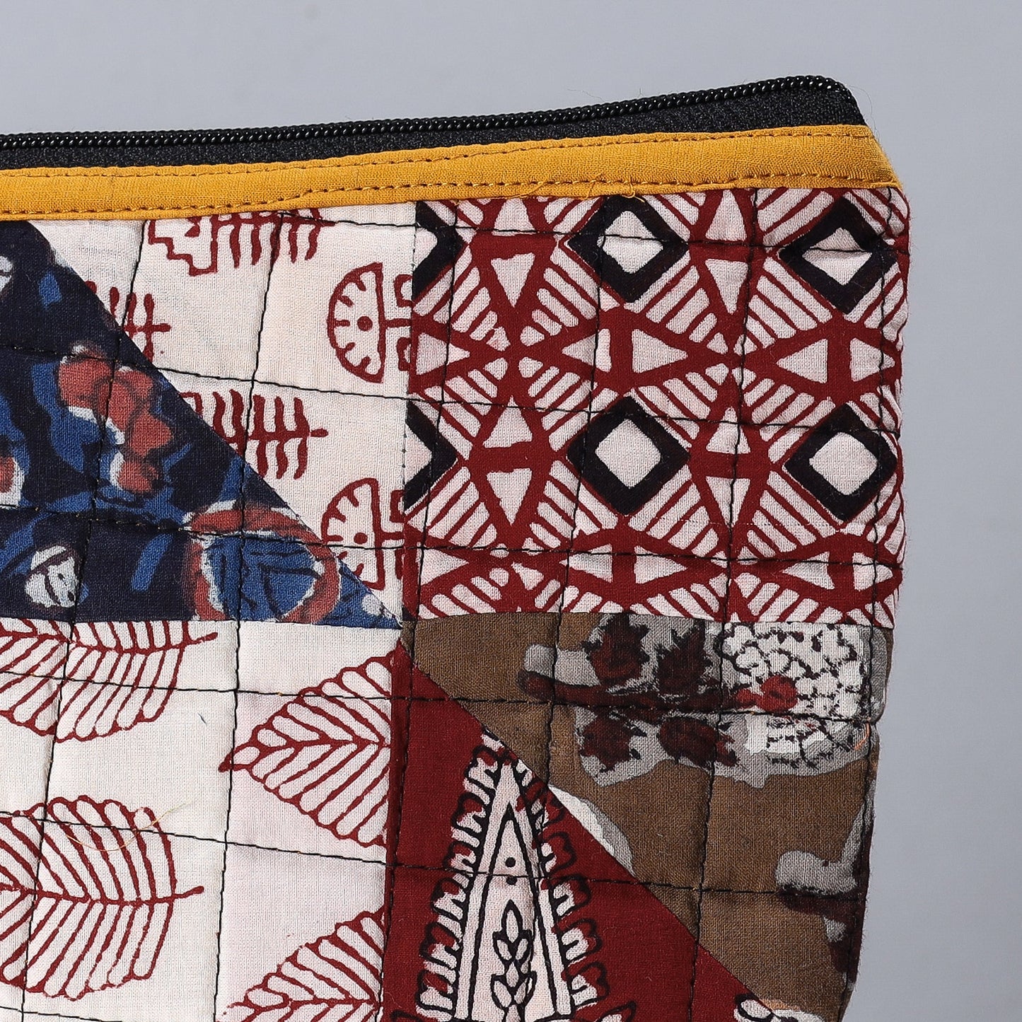 Handmade Cotton Fabric Quilted Patchwork Utility Pouch