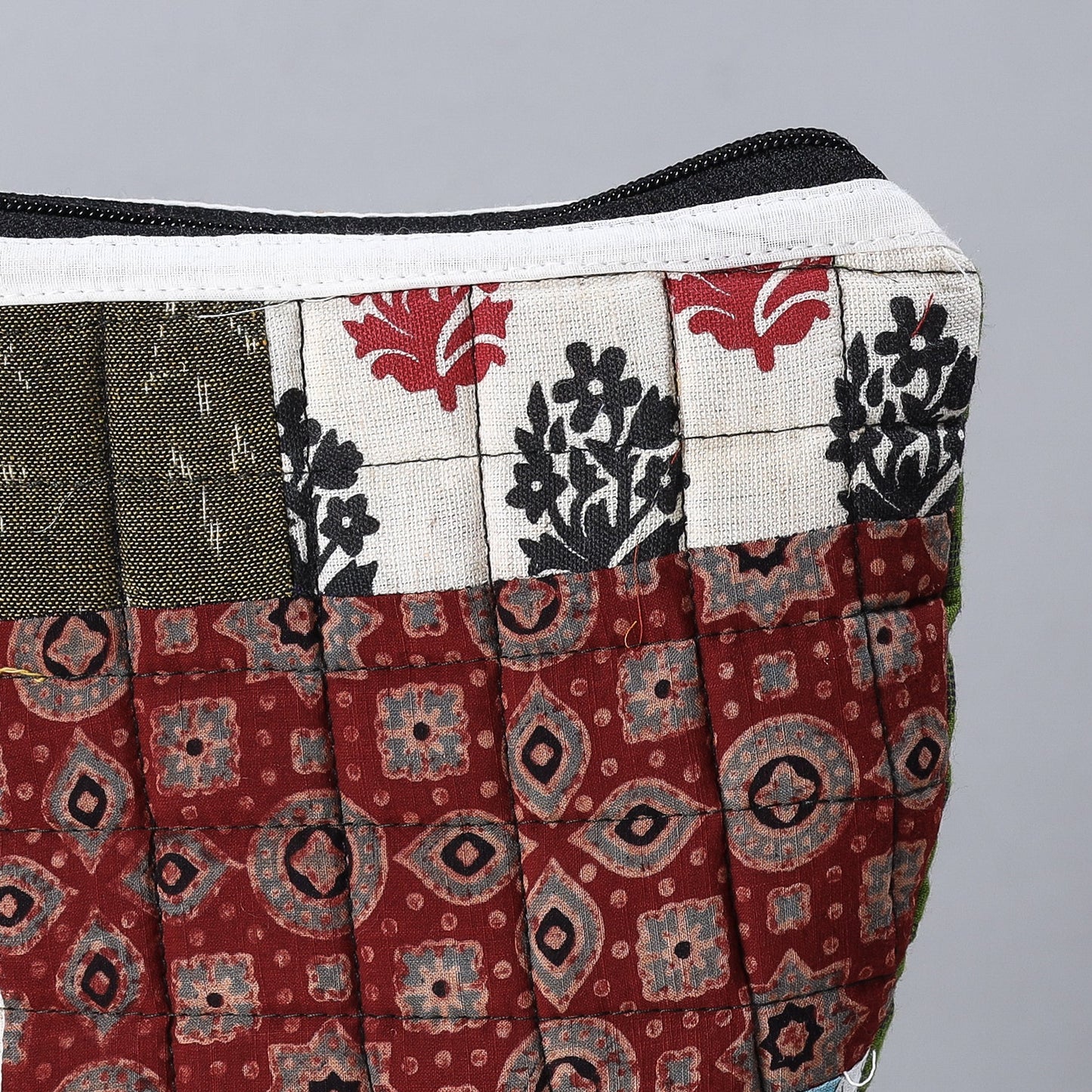 Handmade Cotton Fabric Quilted Patchwork Utility Pouch