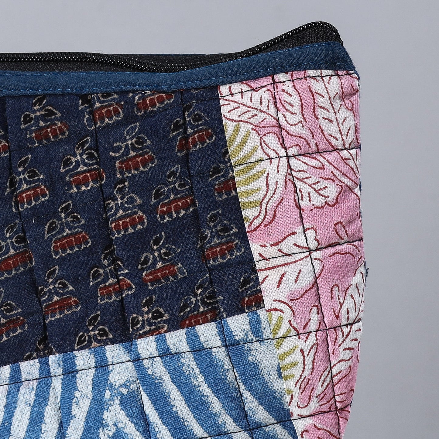 Handmade Cotton Fabric Quilted Patchwork Utility Pouch