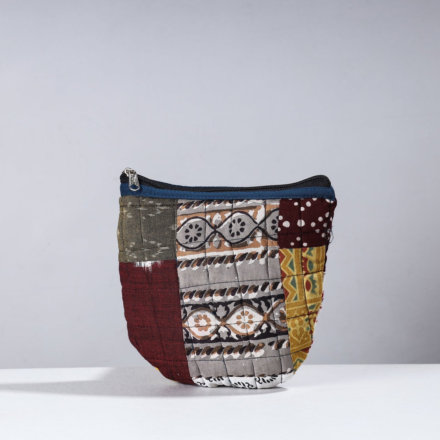 Handmade Cotton Fabric Quilted Patchwork Utility Pouch