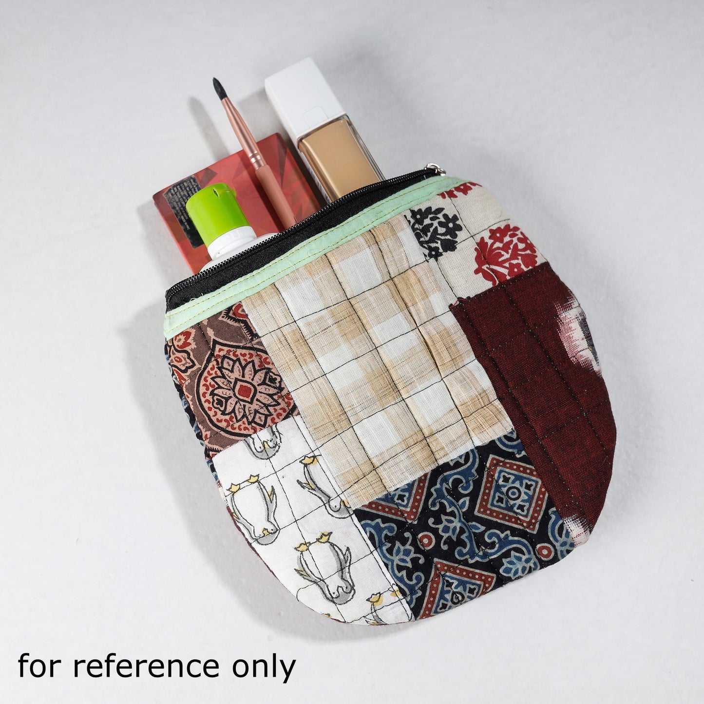 Handmade Cotton Fabric Quilted Patchwork Utility Pouch
