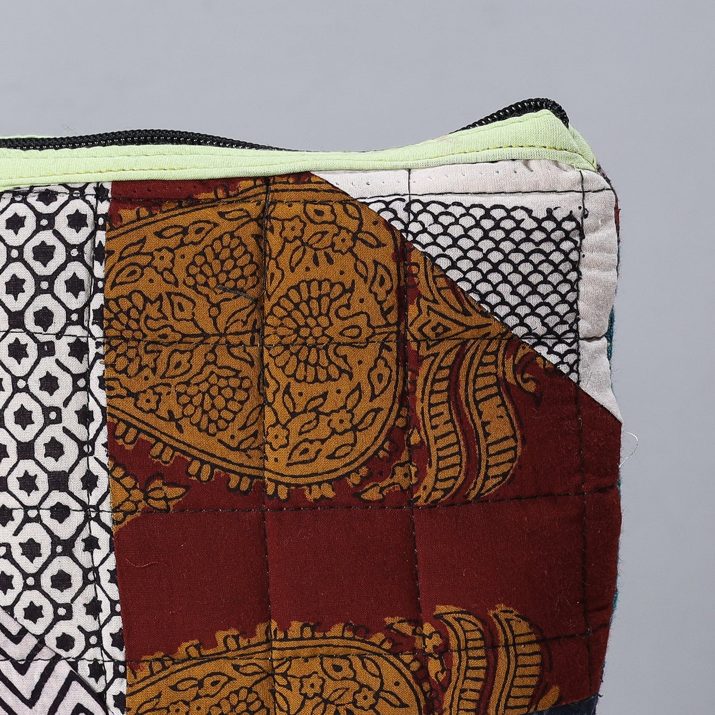 Handmade Cotton Fabric Quilted Patchwork Utility Pouch