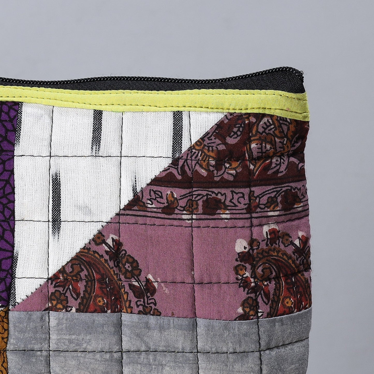 Handmade Cotton Fabric Quilted Patchwork Utility Pouch