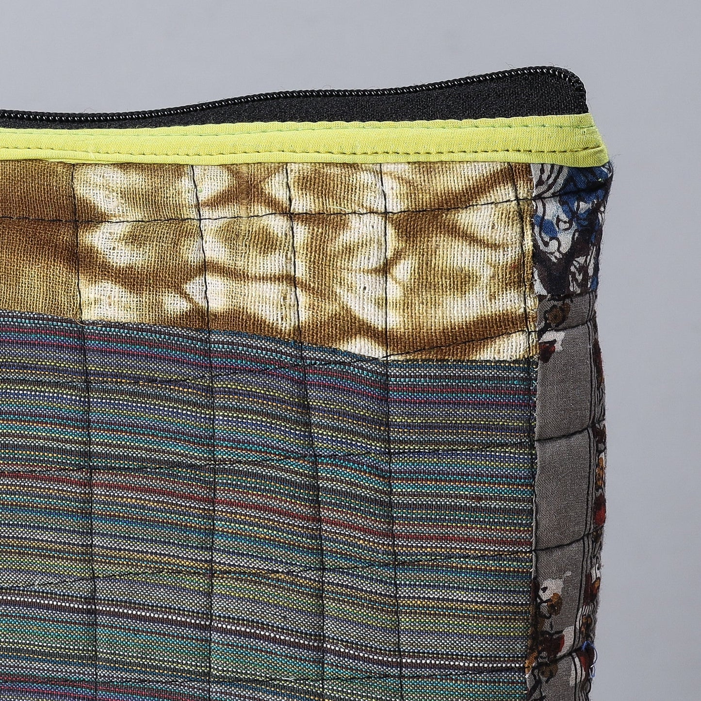 Handmade Cotton Fabric Quilted Patchwork Utility Pouch