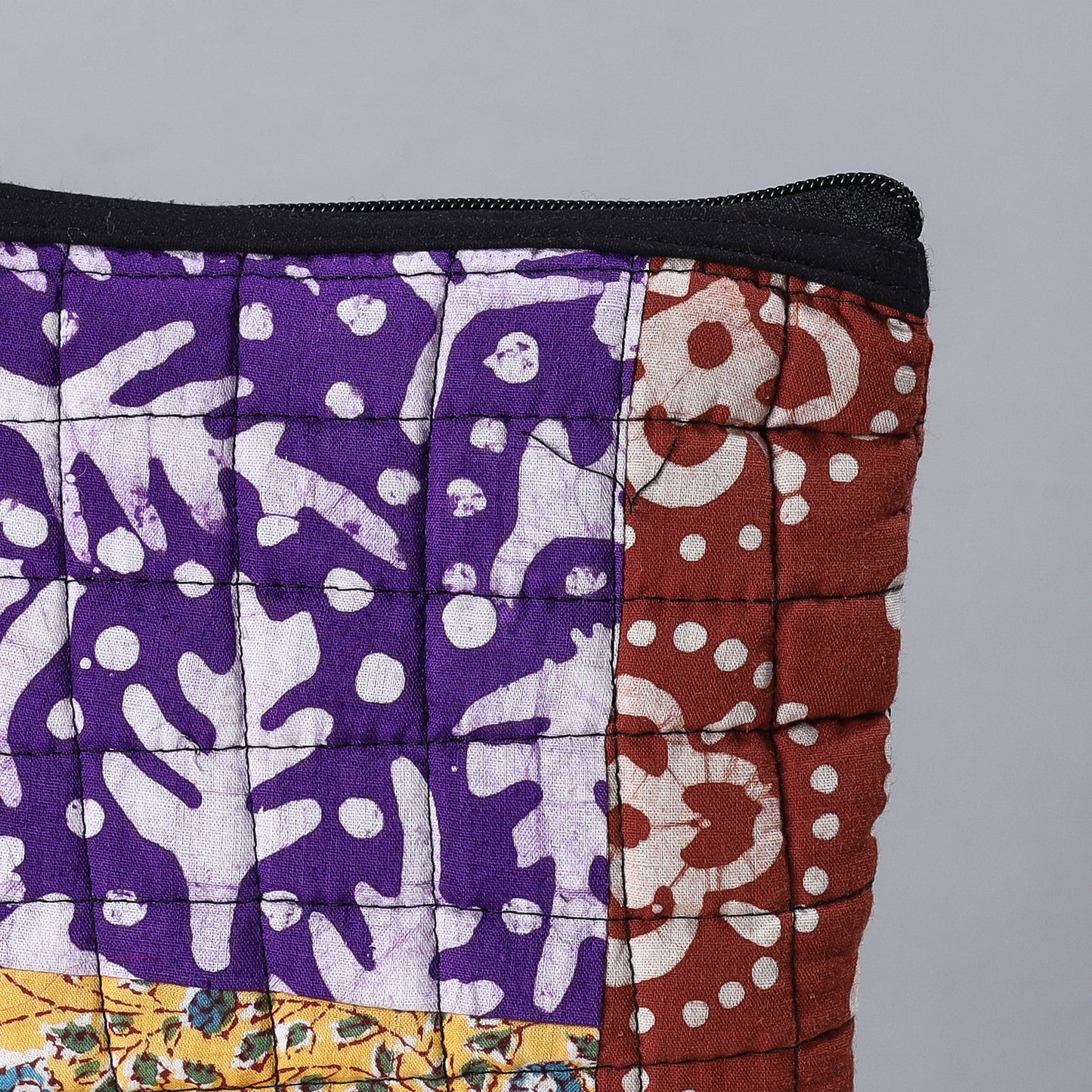 Handmade Cotton Fabric Quilted Patchwork Utility Pouch
